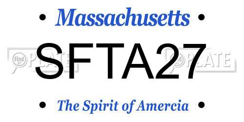 SFTA27 Massachusetts License Plate