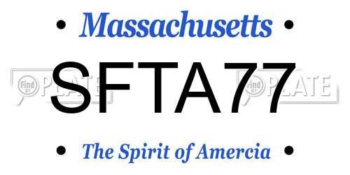 SFTA77 Massachusetts License Plate