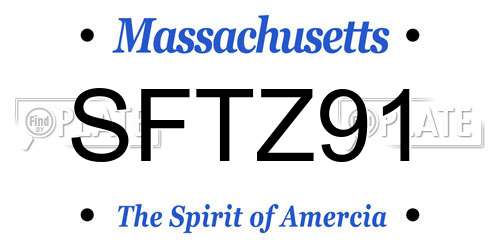 SFTZ91 Massachusetts License Plate