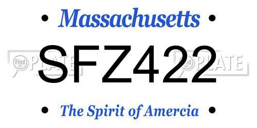 SFZ422 Massachusetts License Plate