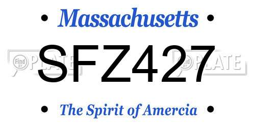 SFZ427 Massachusetts License Plate