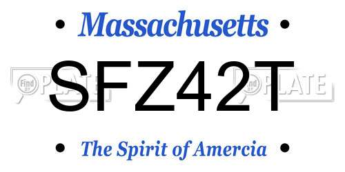 SFZ42T Massachusetts License Plate