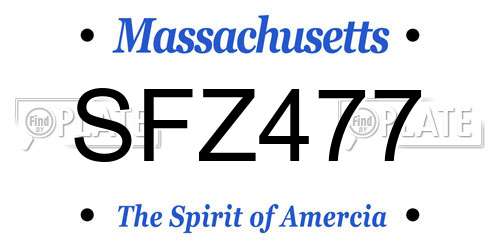 SFZ477 Massachusetts License Plate