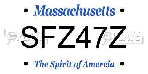 SFZ47Z Massachusetts License Plate