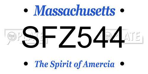 SFZ544 Massachusetts License Plate