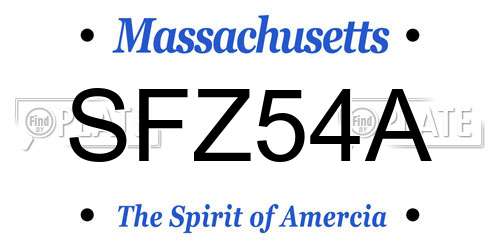 SFZ54A Massachusetts License Plate