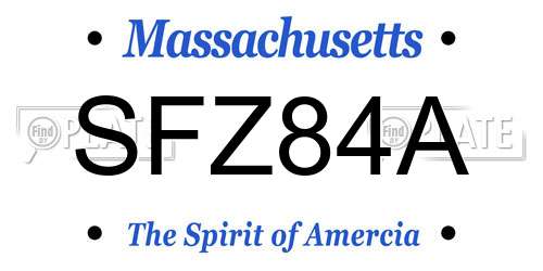 SFZ84A Massachusetts License Plate