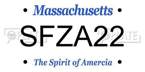 SFZA22 Massachusetts License Plate