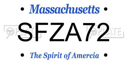 SFZA72 Massachusetts License Plate