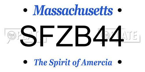 SFZB44 Massachusetts License Plate