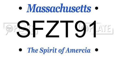 SFZT91 Massachusetts License Plate