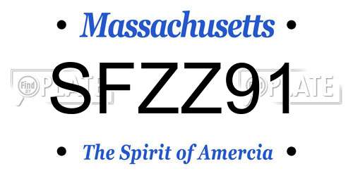 SFZZ91 Massachusetts License Plate