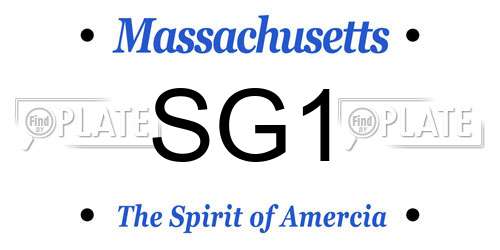 SG1 Massachusetts License Plate