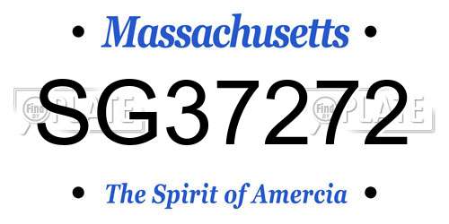 SG37272 Massachusetts License Plate