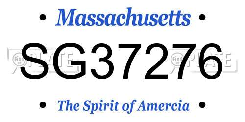SG37276 Massachusetts License Plate
