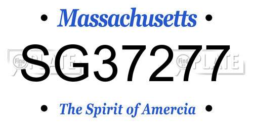 SG37277 Massachusetts License Plate