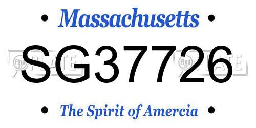 SG37726 Massachusetts License Plate