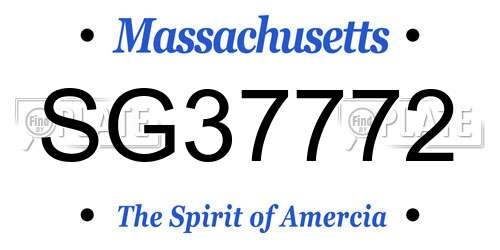 SG37772 Massachusetts License Plate