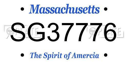 SG37776 Massachusetts License Plate
