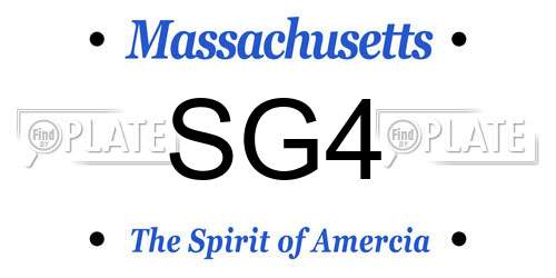 SG4 Massachusetts License Plate