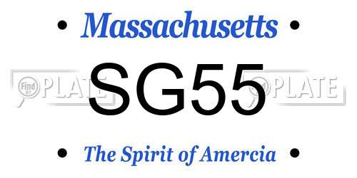 SG55 Massachusetts License Plate