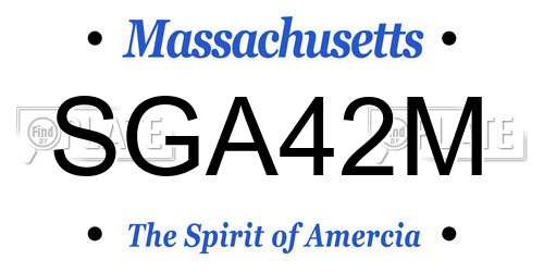 SGA42M Massachusetts License Plate