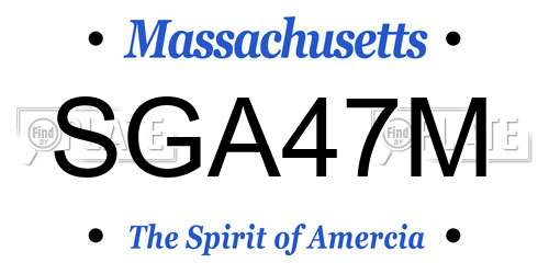 SGA47M Massachusetts License Plate