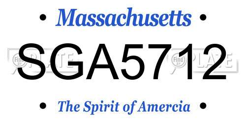 SGA5712 Massachusetts License Plate