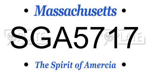 SGA5717 Massachusetts License Plate