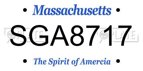 SGA8717 Massachusetts License Plate