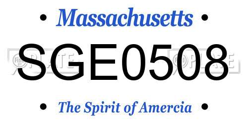 SGE0508 Massachusetts License Plate