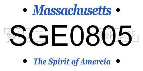 SGE0805 Massachusetts License Plate