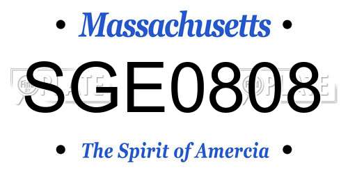 SGE0808 Massachusetts License Plate