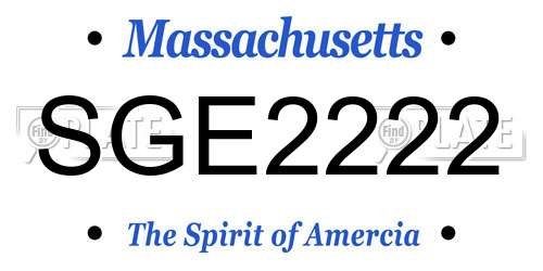 SGE2222 Massachusetts License Plate