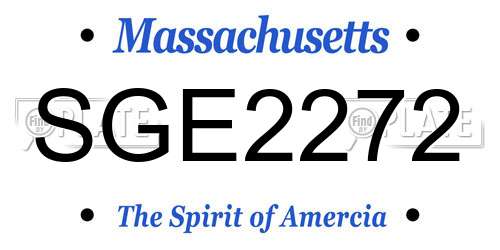 SGE2272 Massachusetts License Plate