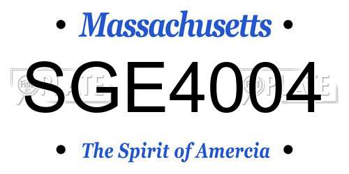 SGE4004 Massachusetts License Plate