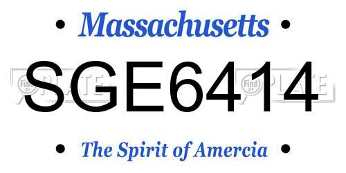 SGE6414 Massachusetts License Plate