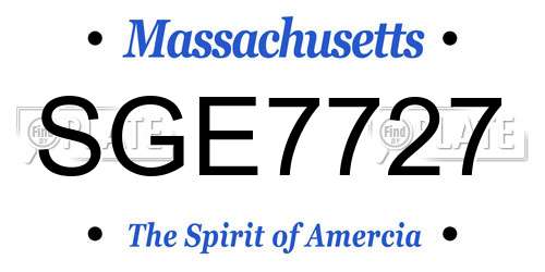 SGE7727 Massachusetts License Plate