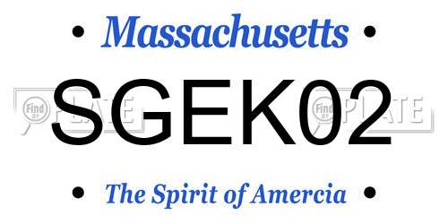 SGEK02 Massachusetts License Plate