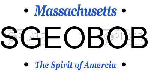 SGEOBOB Massachusetts License Plate