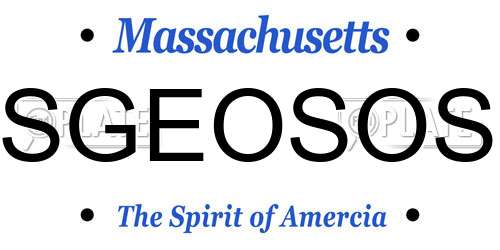 SGEOSOS Massachusetts License Plate