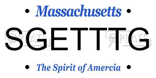 SGETTTG Massachusetts License Plate