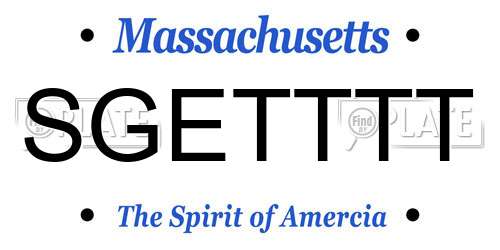 SGETTTT Massachusetts License Plate