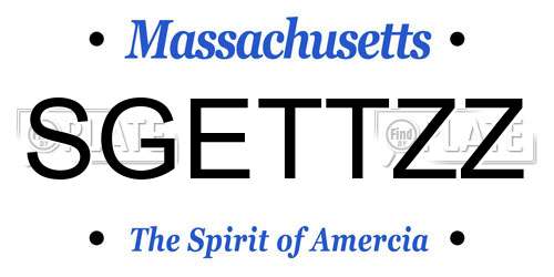 SGETTZZ Massachusetts License Plate