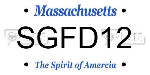 SGFD12 Massachusetts License Plate
