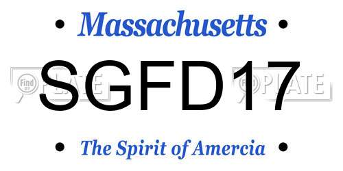 SGFD17 Massachusetts License Plate