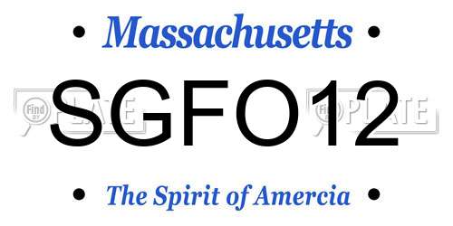 SGFO12 Massachusetts License Plate