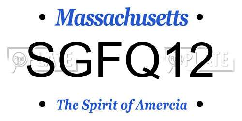 SGFQ12 Massachusetts License Plate