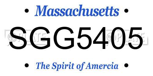 SGG5405 Massachusetts License Plate