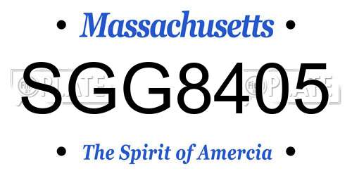 SGG8405 Massachusetts License Plate